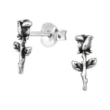 Rose - 925 Sterling Silver Simple Stud Earrings SD43526