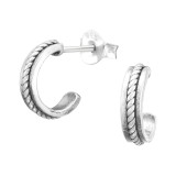 Rope - 925 Sterling Silver Simple Stud Earrings SD43567