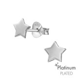 Star - 925 Sterling Silver Simple Stud Earrings SD44105