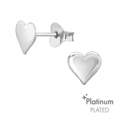 Heart - 925 Sterling Silver Simple Stud Earrings SD44106