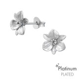 Flower - 925 Sterling Silver Simple Stud Earrings SD44110