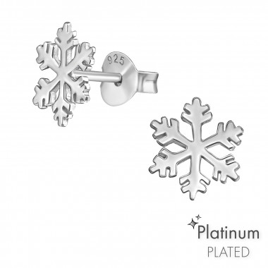 Snowflake - 925 Sterling Silver Simple Stud Earrings SD44113