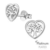 Tree Of Life - 925 Sterling Silver Simple Stud Earrings SD44114