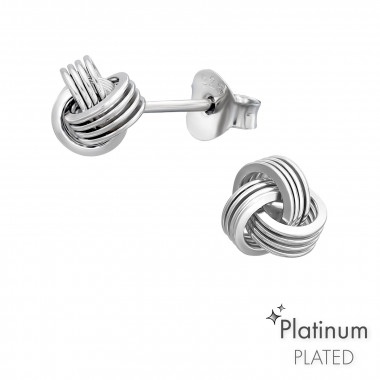 Knot - 925 Sterling Silver Simple Stud Earrings SD44115
