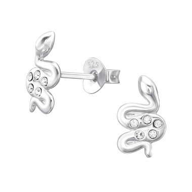 Snake - 925 Sterling Silver Simple Stud Earrings SD44151