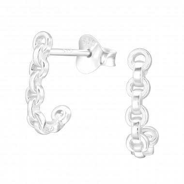 Chain - 925 Sterling Silver Simple Stud Earrings SD44214
