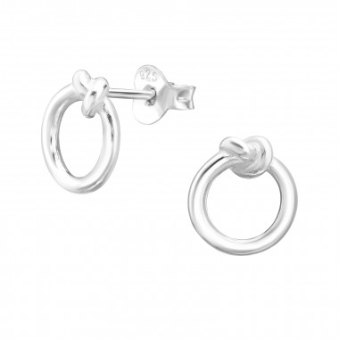 Circle Knot - 925 Sterling Silver Simple Stud Earrings SD44220