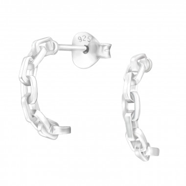 Chain - 925 Sterling Silver Simple Stud Earrings SD44244