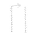 Ball Chain - 925 Sterling Silver Simple Stud Earrings SD44552