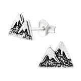 Mountain - 925 Sterling Silver Simple Stud Earrings SD44574