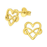 Heart - 925 Sterling Silver Simple Stud Earrings SD44576