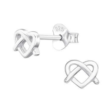 Pretzel - 925 Sterling Silver Simple Stud Earrings SD44662