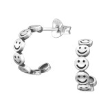 Smile Face - 925 Sterling Silver Simple Stud Earrings SD44673
