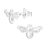 Bee - 925 Sterling Silver Simple Stud Earrings SD44710