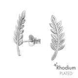 Leaf - 925 Sterling Silver Simple Stud Earrings SD44775