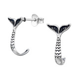 Whale's Tail - 925 Sterling Silver Simple Stud Earrings SD44887