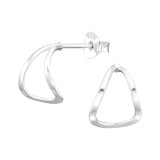 Geometric - 925 Sterling Silver Simple Stud Earrings SD44894