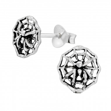 Spider Web - 925 Sterling Silver Simple Stud Earrings SD44911