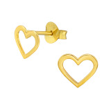 Heart - 925 Sterling Silver Simple Stud Earrings SD45031