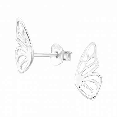 Laser Cut Butterfly - 925 Sterling Silver Simple Stud Earrings SD45324