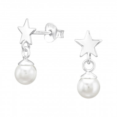 Star - 925 Sterling Silver Simple Stud Earrings SD45345