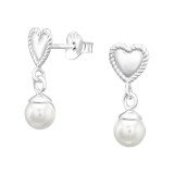 Heart - 925 Sterling Silver Simple Stud Earrings SD45346