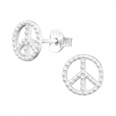 Peace - 925 Sterling Silver Simple Stud Earrings SD45569