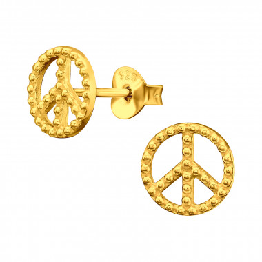 Peace - 925 Sterling Silver Simple Stud Earrings SD45570