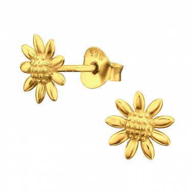 Sunflower - 925 Sterling Silver Simple Stud Earrings SD45580