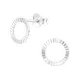 Circle - 925 Sterling Silver Simple Stud Earrings SD45766