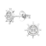 Anchor - 925 Sterling Silver Simple Stud Earrings SD45786