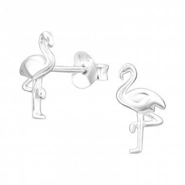 Flamingo - 925 Sterling Silver Simple Stud Earrings SD45831