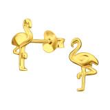 Flamingo - 925 Sterling Silver Simple Stud Earrings SD45832