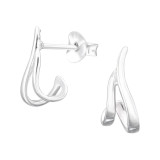 Geometric - 925 Sterling Silver Simple Stud Earrings SD45834