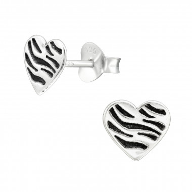 Heart - 925 Sterling Silver Simple Stud Earrings SD45889