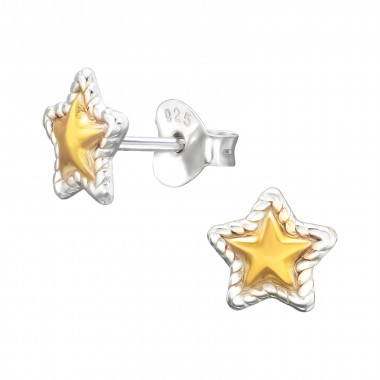 Star - 925 Sterling Silver Simple Stud Earrings SD45916