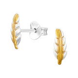 Leaf - 925 Sterling Silver Simple Stud Earrings SD45922