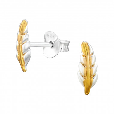 Leaf - 925 Sterling Silver Simple Stud Earrings SD45922