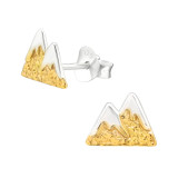 Mountain - 925 Sterling Silver Simple Stud Earrings SD45923