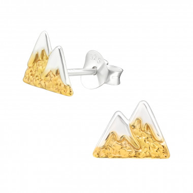 Mountain - 925 Sterling Silver Simple Stud Earrings SD45923