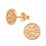 Flower - 925 Sterling Silver Simple Stud Earrings SD46092