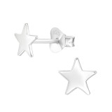 Star - 925 Sterling Silver Simple Stud Earrings SD46175