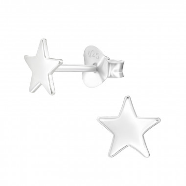 Star - 925 Sterling Silver Simple Stud Earrings SD46175