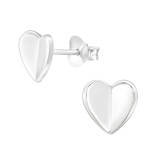 Folded Heart - 925 Sterling Silver Simple Stud Earrings SD46187