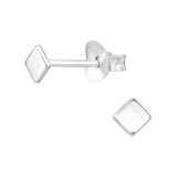 Square - 925 Sterling Silver Simple Stud Earrings SD46204