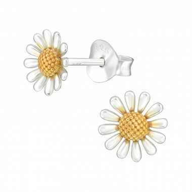 Flower - 925 Sterling Silver Simple Stud Earrings SD46557