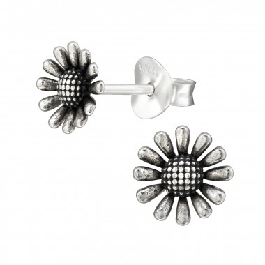 Flower - 925 Sterling Silver Simple Stud Earrings SD46558