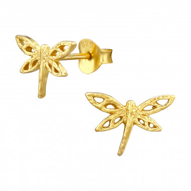 Dragonfly - 925 Sterling Silver Simple Stud Earrings SD46661