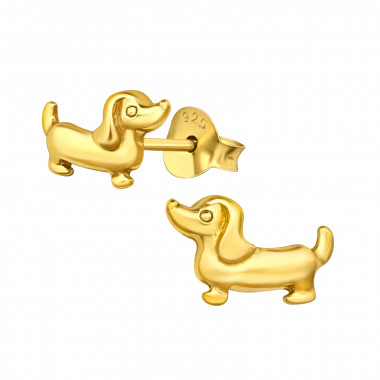 Dachshund - 925 Sterling Silver Simple Stud Earrings SD46671