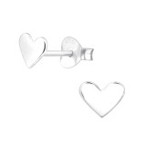 Heart - 925 Sterling Silver Simple Stud Earrings SD46676